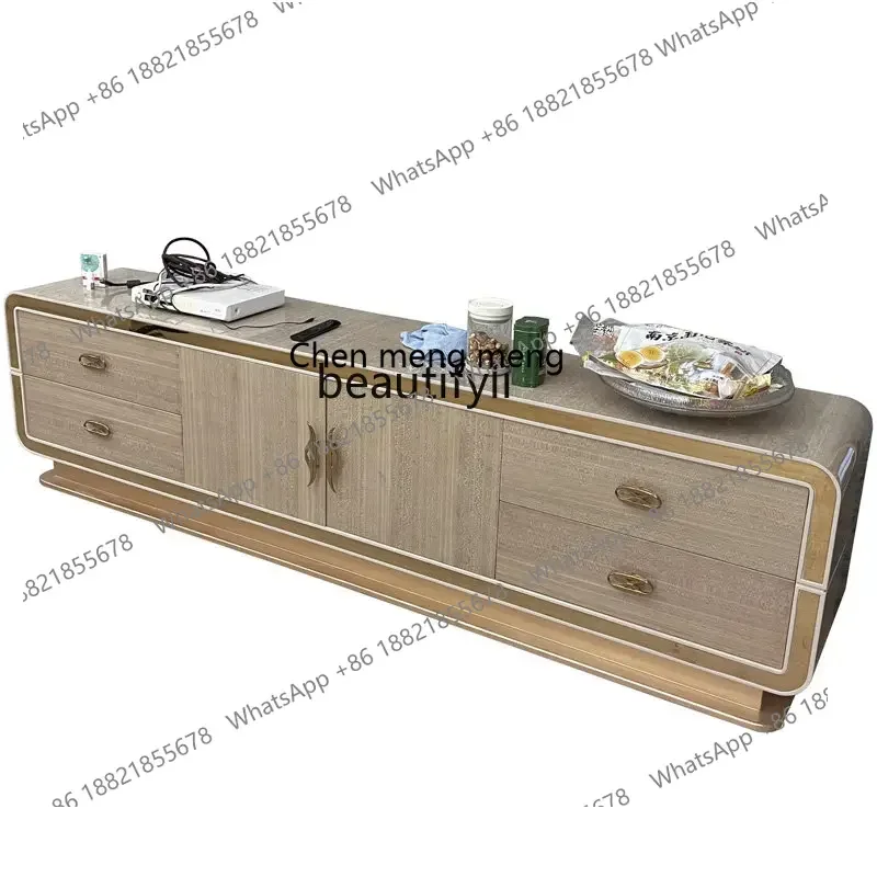 cc182R1 Italian Minimalist Light Luxury Living Room TV Cabinet Suite Audiovisual Cabinet Large and Small Apartment Type Floor C