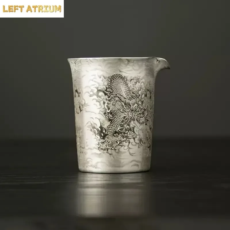 Hand Painted Silver Fair Cup Elegant Practical Zen Tea Dispenser Filter Kung Fu Tea Set Chinese Ceramic Tea Ceremony Accessories