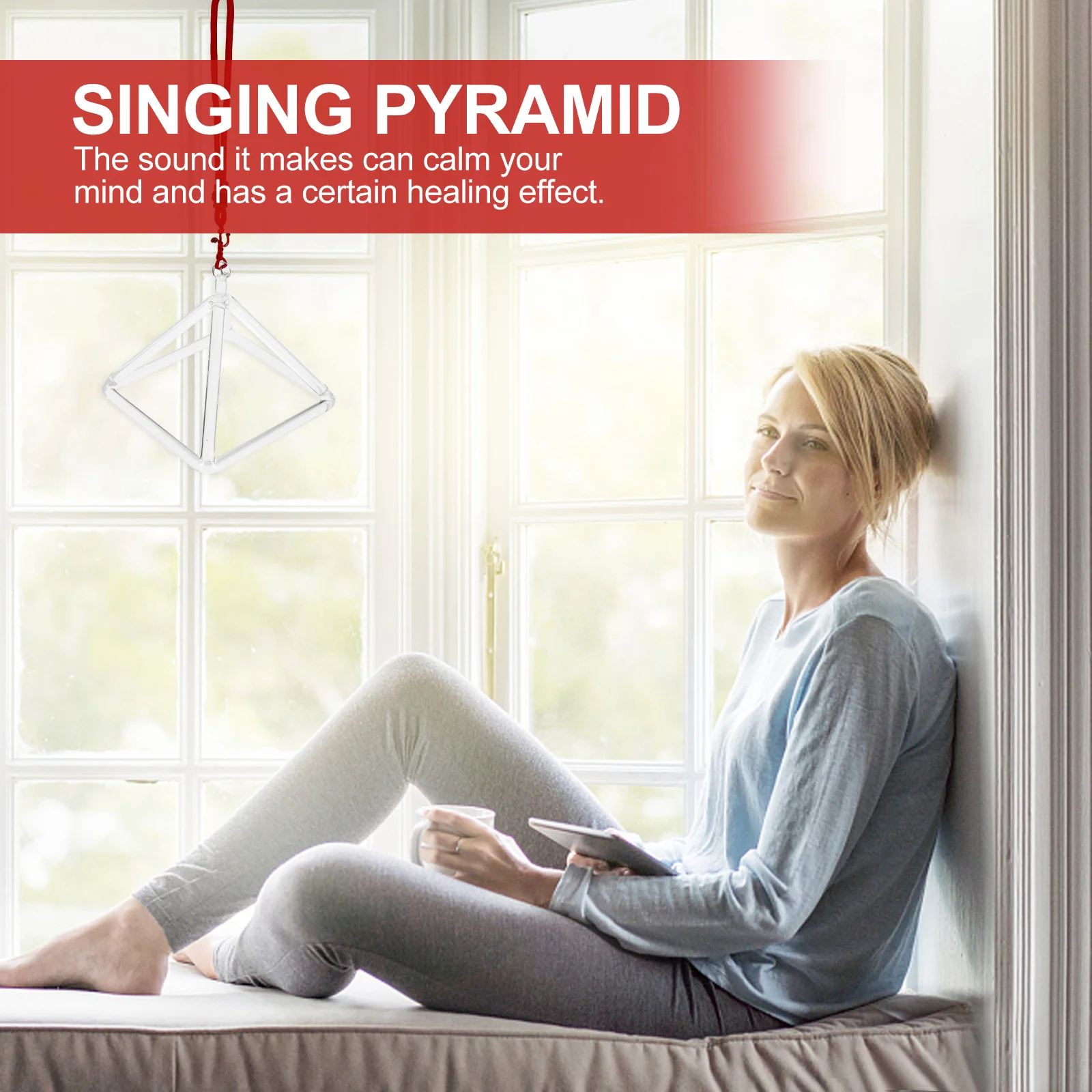 

1Set Crystal Singing Pyramid Striker Healing Music Rack Meditation Yoga Home Decor Calming Sound Instrument Curative Music Rack