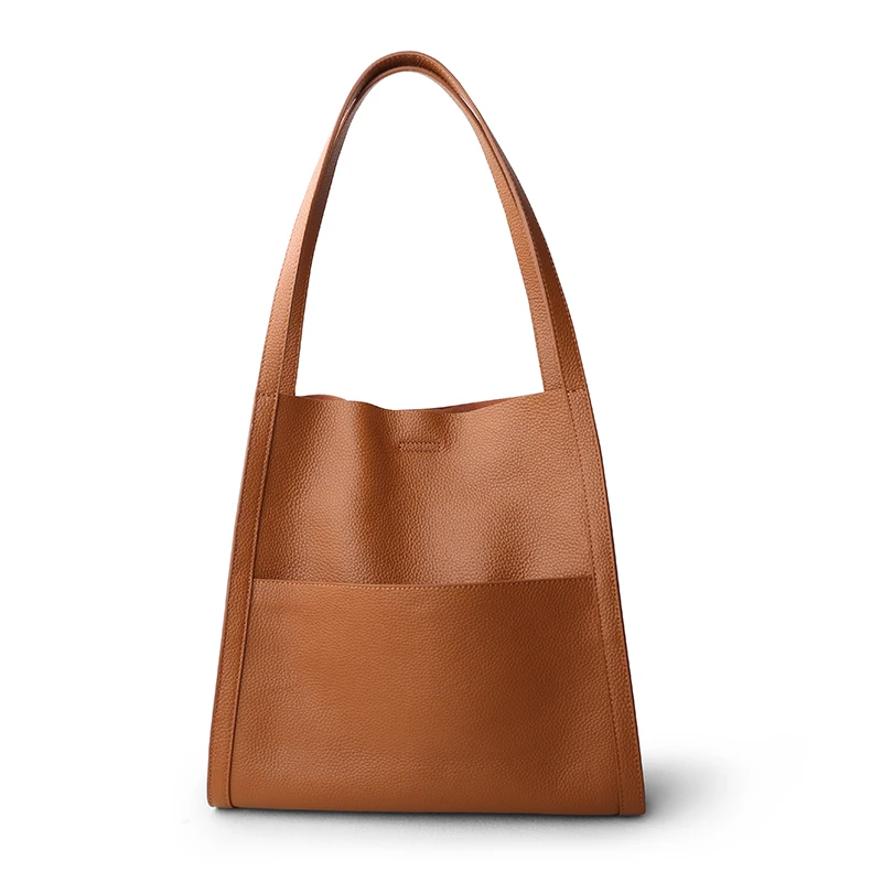 Bolsa de Ombro de Couro de Luxo para Mulheres 100% Couro Genuíno Bolsa de Balde Tote, Design de Marca, Macio, Feminino, Senhora, 2022