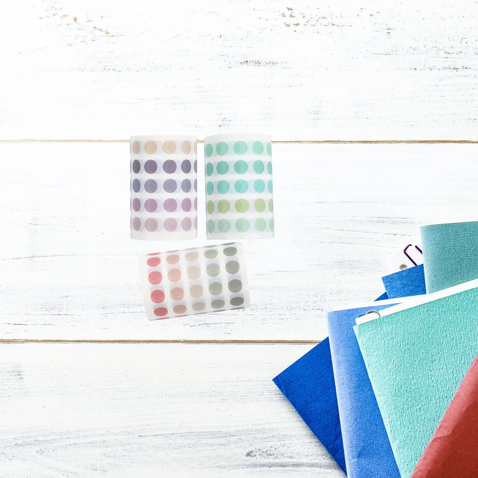3 لفات من ملصقات شريط اشي نقطية ملصقات مستديرة ذاتية اللصق لمجلة سكرابوكينغ مخطط الديكور اشي النقاط ملصق صغير #2