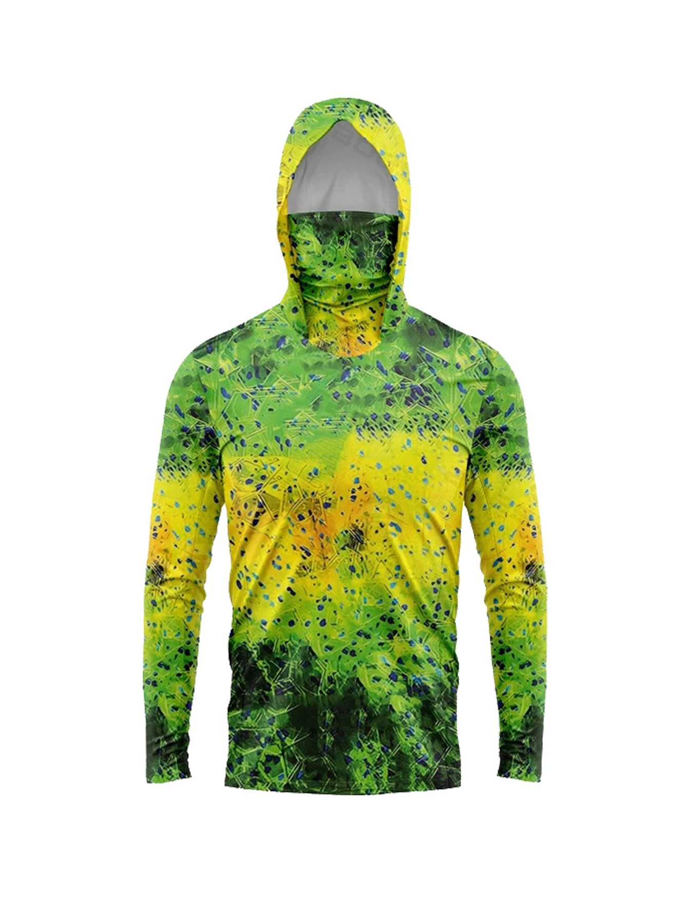 New Men's and Women's Hooded Fishing Shirts with Face Shields, Neck Protection, Sun Protection, Long Sleeved Hoodies