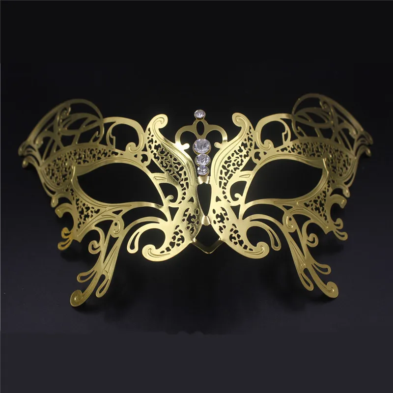 Metal Laser Cut Silver Gold Wedding Party Mask Women Butterfly Costume Venetian Filigree Black Cosplay Party Masquerade Mask