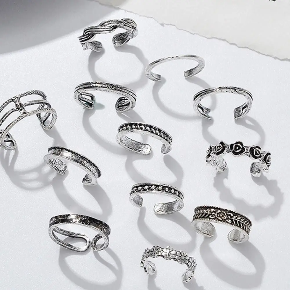 Kpop Schmuck Einstellbare Herz Form Offen Weiß Kupfer Koreanischen Stil Zubehör Fuß Ring Set Zehen Ringe Frauen Zubehör