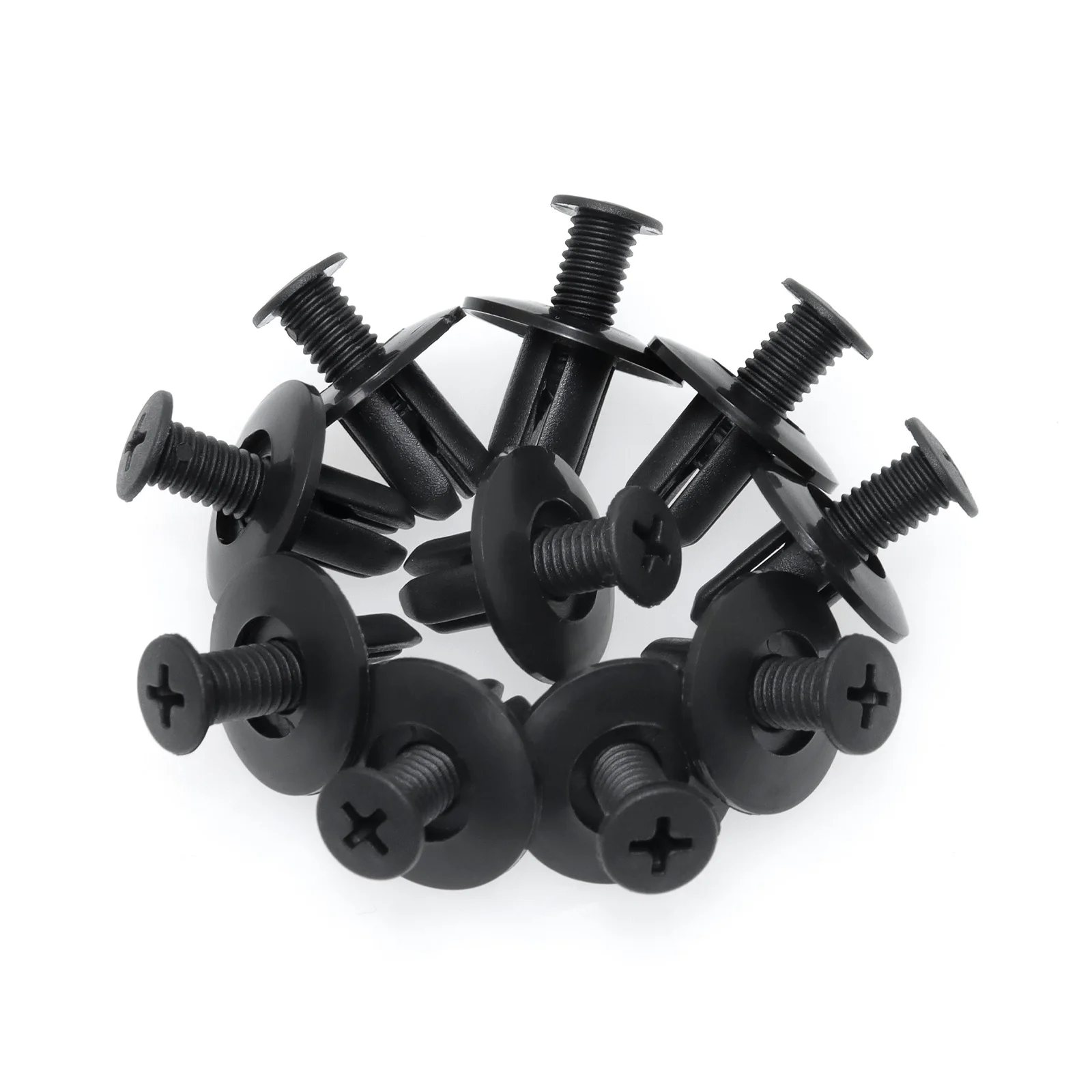 ZMFJH 10PCS 8mm Car Clips Plastic Fasteners Screws Universal Car Bumper Fender Black Rivets Car Fastener Push Pin Clips Auto