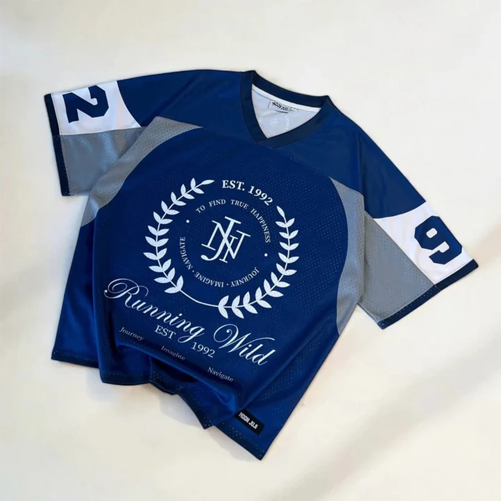 New Women's Spring/Summer Y2K Fashion Casual Running Wild 92 Jin Legacy Jersey Oversized Breathable Speed Drying Sports T-shirt