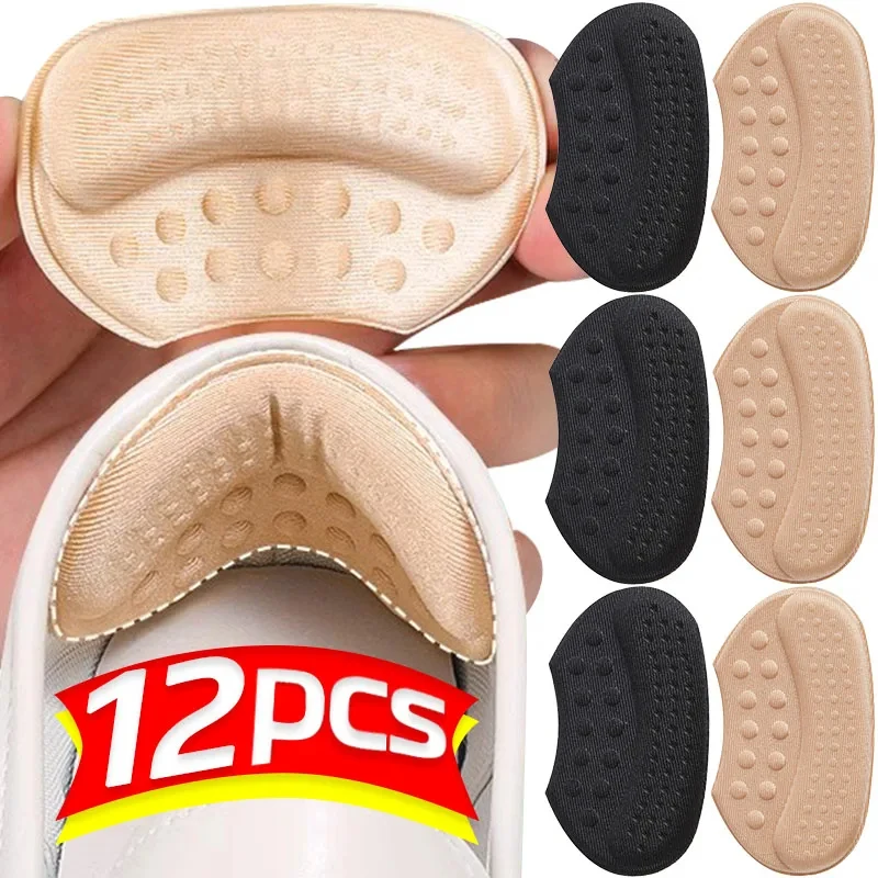 1-6Pairs Antiwear Heel Sticker Sneakers Adjust Shoe Size Foam Pad High Heels Adjustable Adhesive Insoles Patch Anti Fall