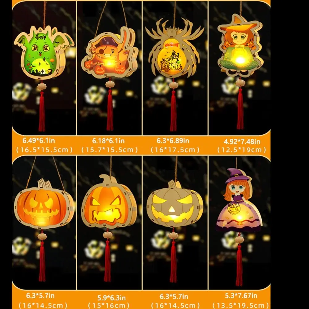 Gloeiende Halloween Lantaarn Diy Lichtgevende Handheld Halloween Pompoen Lantaarn Piraat Kapitein Pompoen Handgemaakte Lantaarn