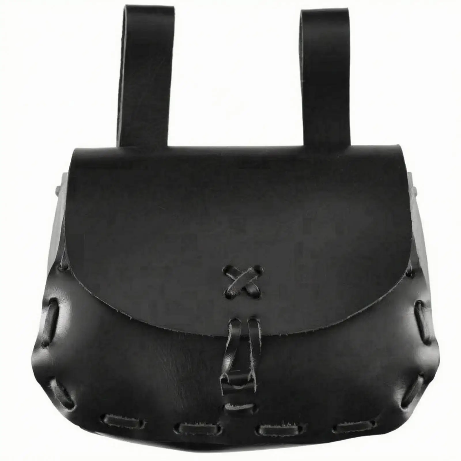 Vintage PU Leather Waist Bag for Women Men with Belt Loops Retro Seafarer Style Pouch for Essentials