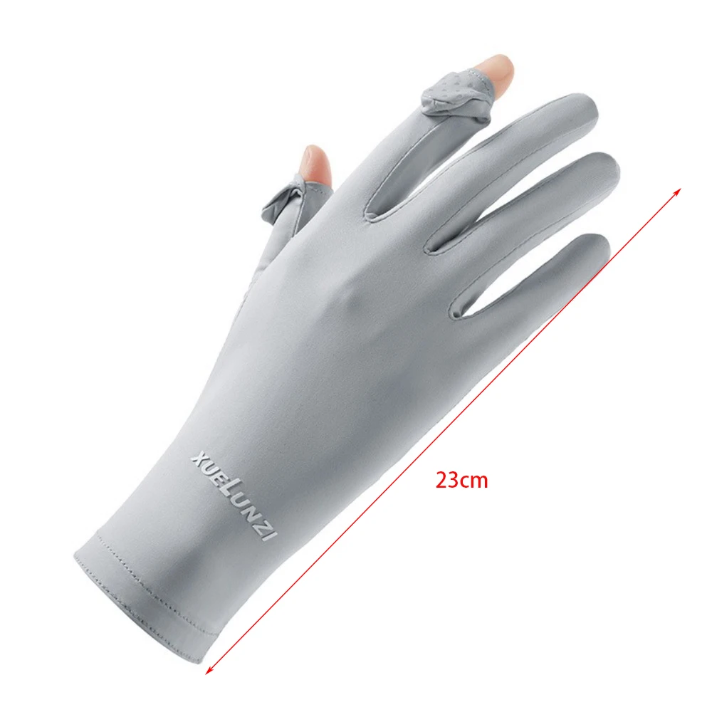 Новые перчатки из ледяного шелка с сенсорным экраном, анти-УФ-откидные перчатки для вождения с откидными пальцами, нескользящие высокоэластичные варежки для вождения для женщин и мужчин