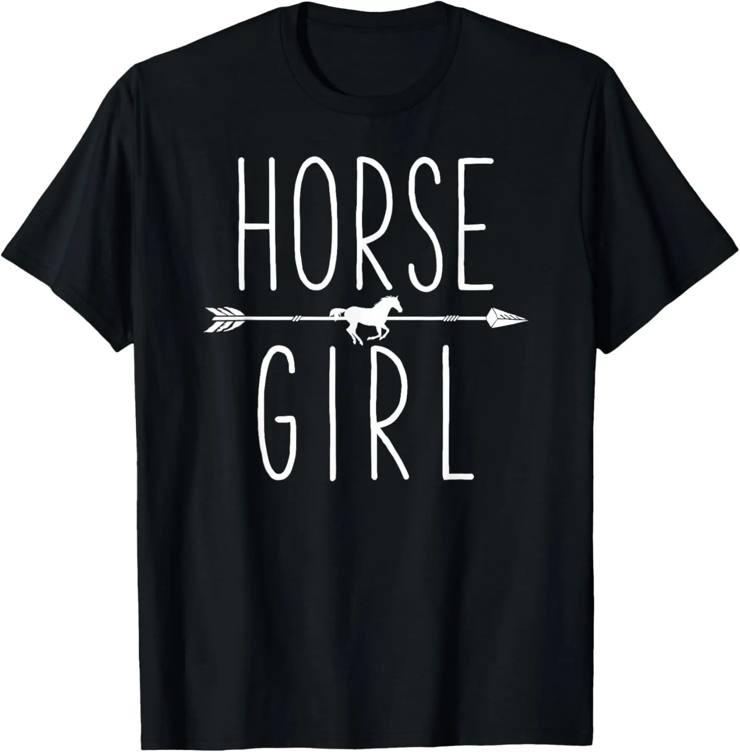 

Horse Girl Graphic Tee Equestrian Lover Short Sleeve Breathable Cotton T-Shirt for Women