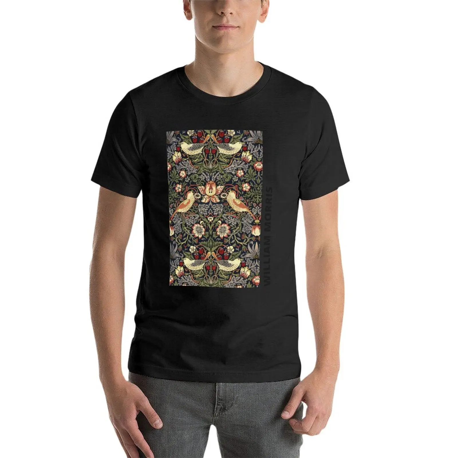 William Morris - Strawberry Thief T-Shirt summer tops heavyweights aesthetic clothes blacks T-shirts for men cotton