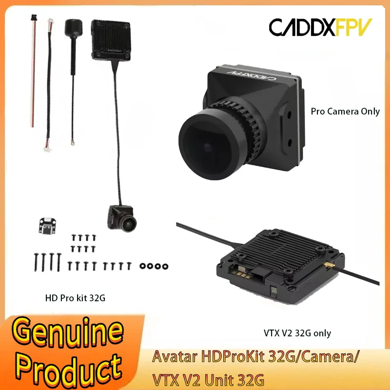 Caddx Walksnail Avatar HD Pro Kit 32G con versión de antena única Gyroflow para drones FPV Freestyle piezas de bricolaje