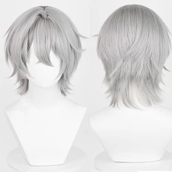 Zenless Zone Zero Wise Wig Synthetic Short Straight Grey Game Cosplay Fluffy Men Heat Resistant Wig for Daily Party