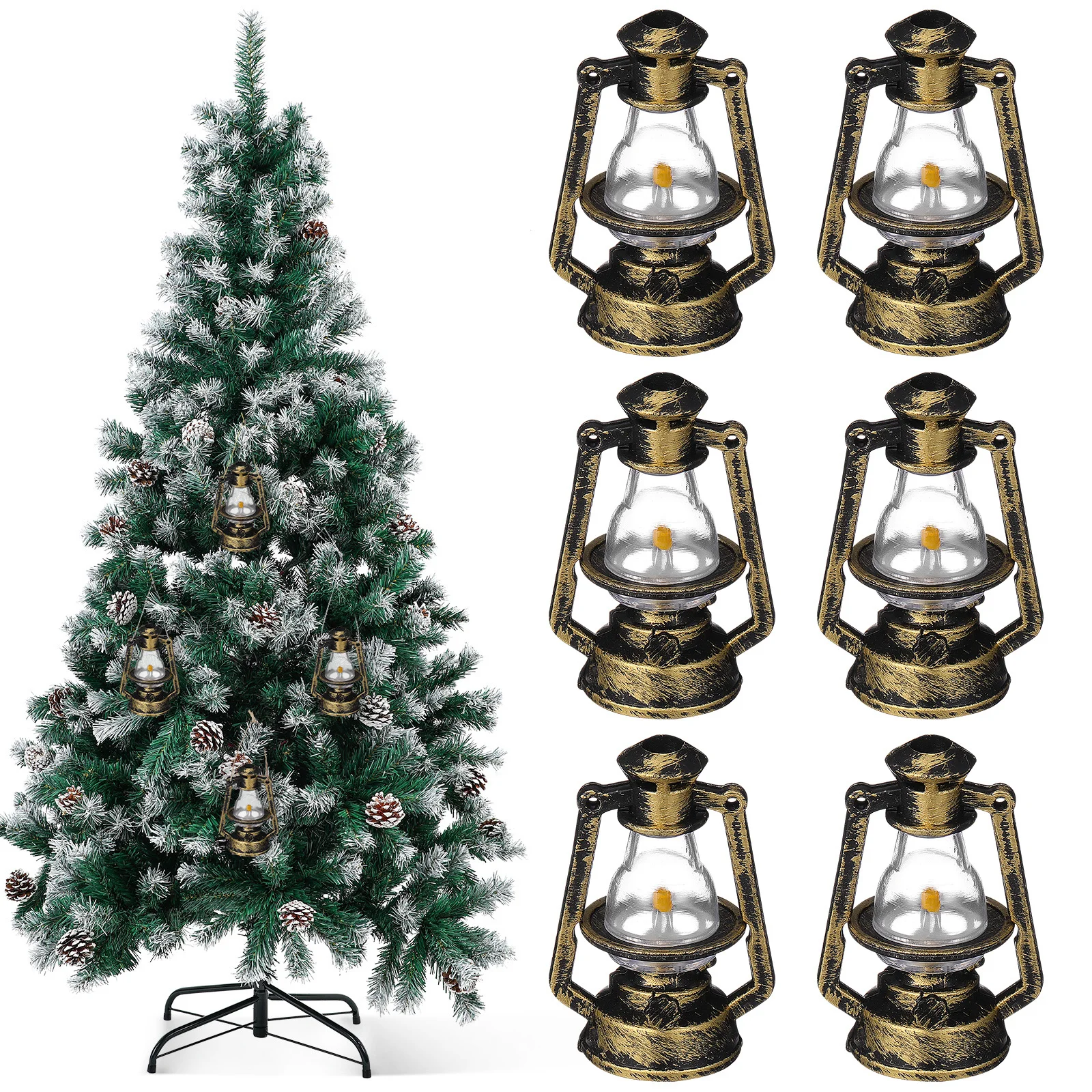 

10Pcs Mini Lamp Vintage Retro Style Party Home Office Decor for Christmas Halloween Xmas Tree Decoration