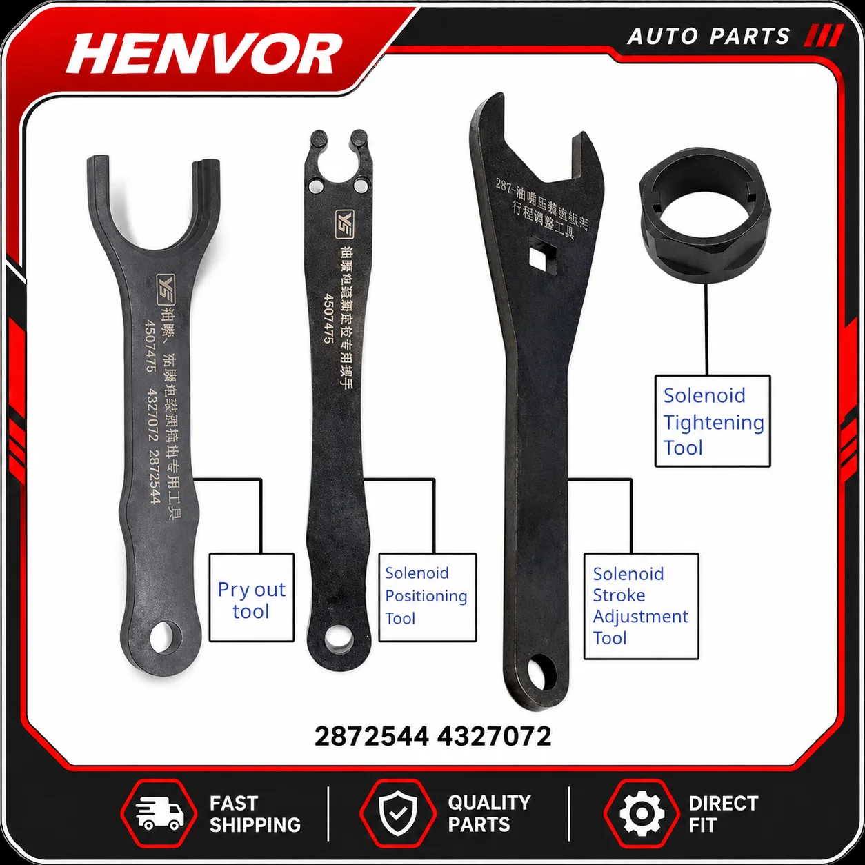 Cummins 2872544 4327072 CRIN Injector Solenoid Valve Stroke Adjustment Positioning Prying Tightening Tool