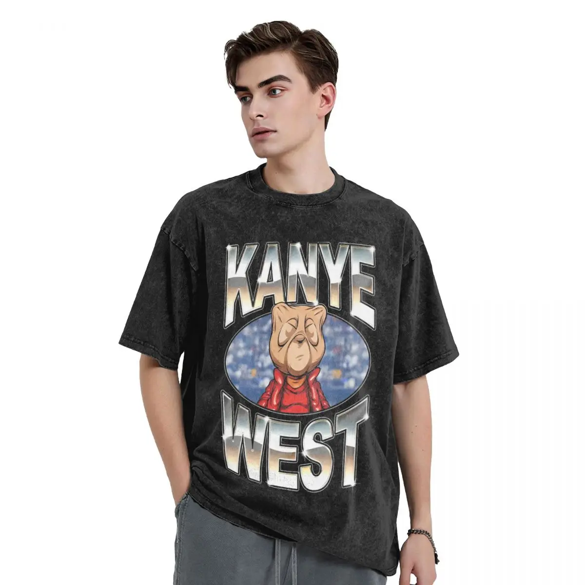 Sandal Wood Kanye West Washed T Shirts Streetwear Hip Hop Vintage T-Shirts Meme Style Tees Tops Men Women Cotton Harajuku Summer