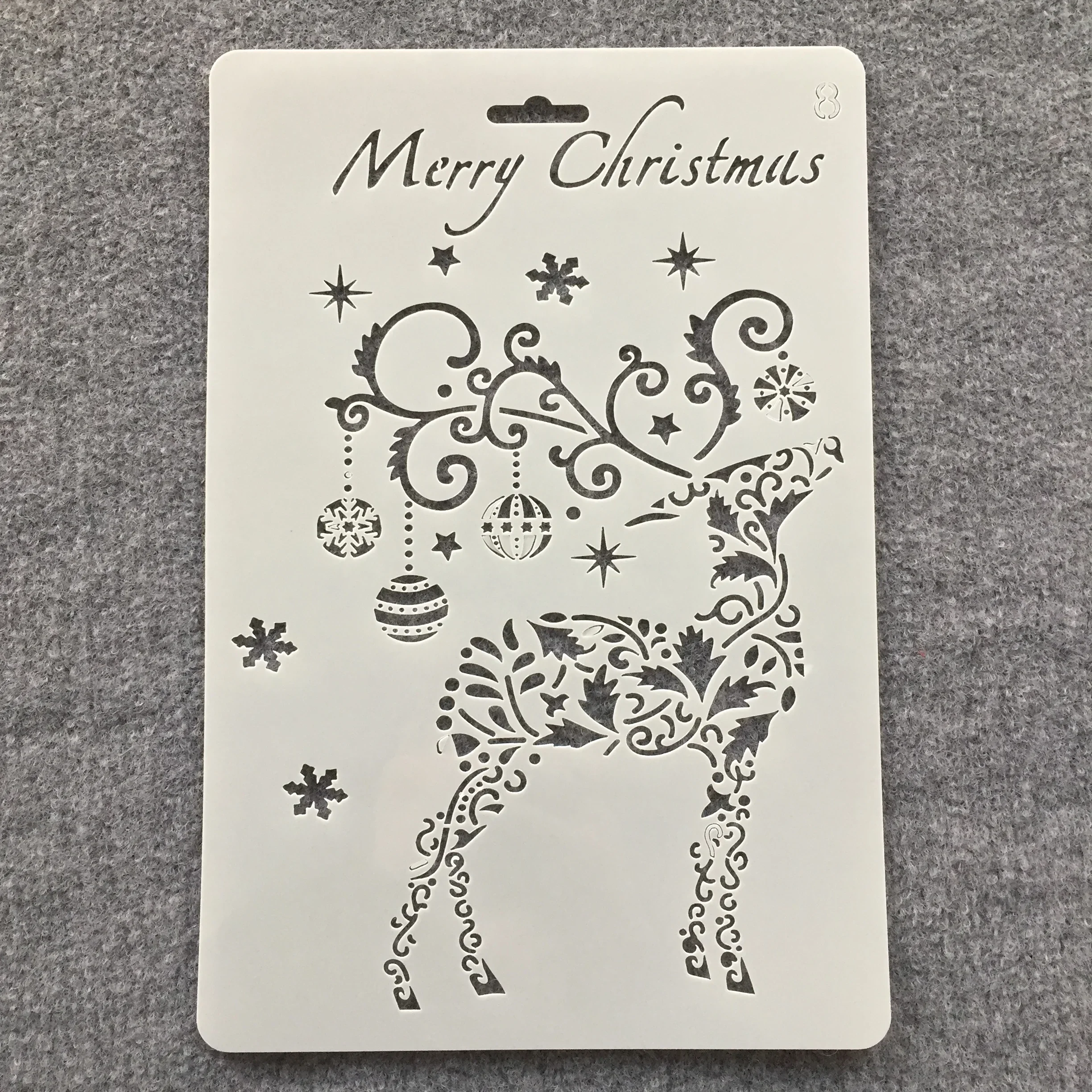 26cm Christmas Pine Tree Deer Bell Santa DIY Layering Stencils Wall Painting Scrapbooking Stamping Embossing Decorative Template