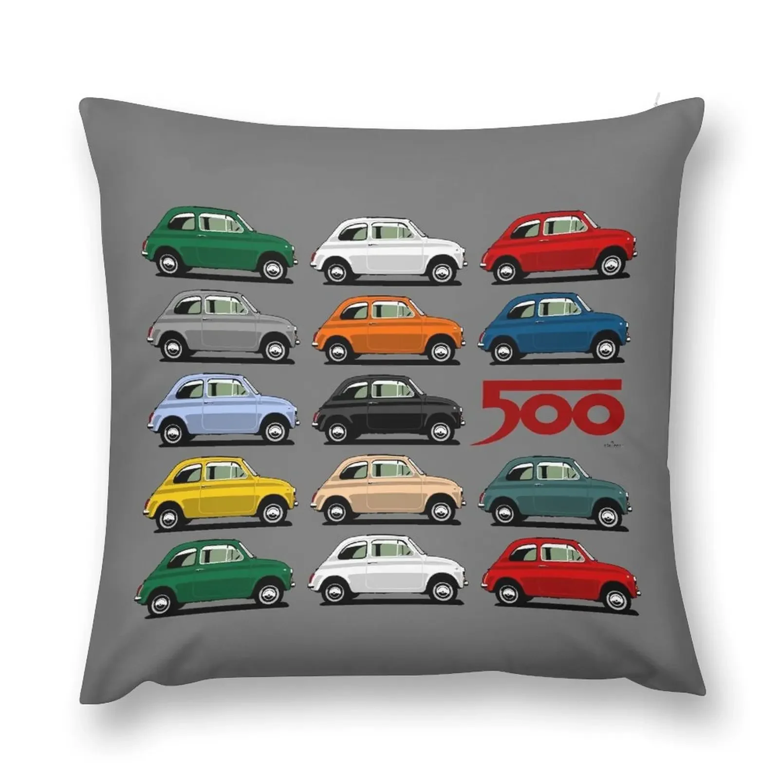 Fiat 500 side view Throw Pillow Throw Pillow pillows decor home Christmas Pillow Covers christmas case