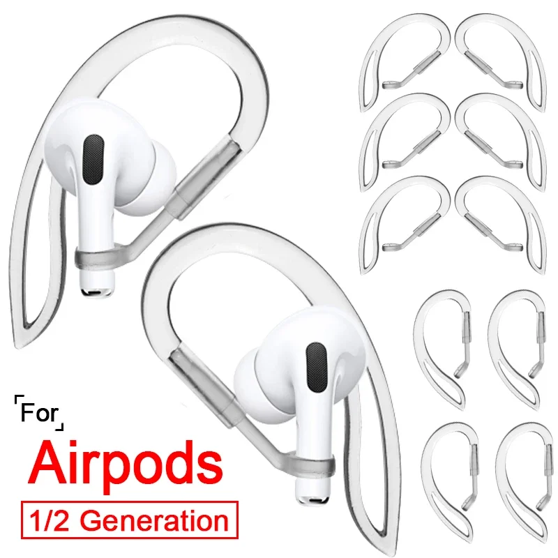 For Air Pods Airpods 1 2 Generation Bluetooth Earphone Transparent Earhooks Sport Grips Loop Clip Clear Anti Lost Ear Hooks