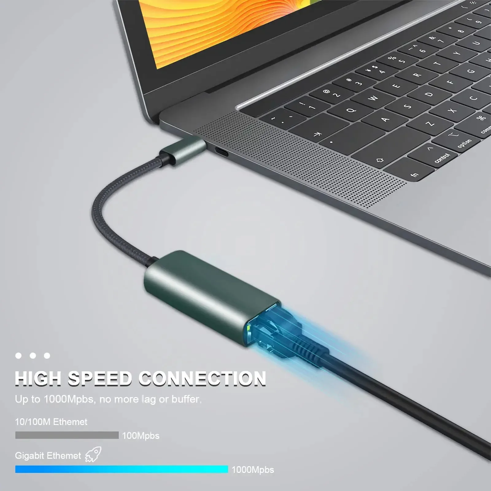 USB Type C Ethernet Adapter Network Card USB Type-C To RJ45 100/1000Mbps USB3.0 Lan Internet Cable For MacBook PC Window Android