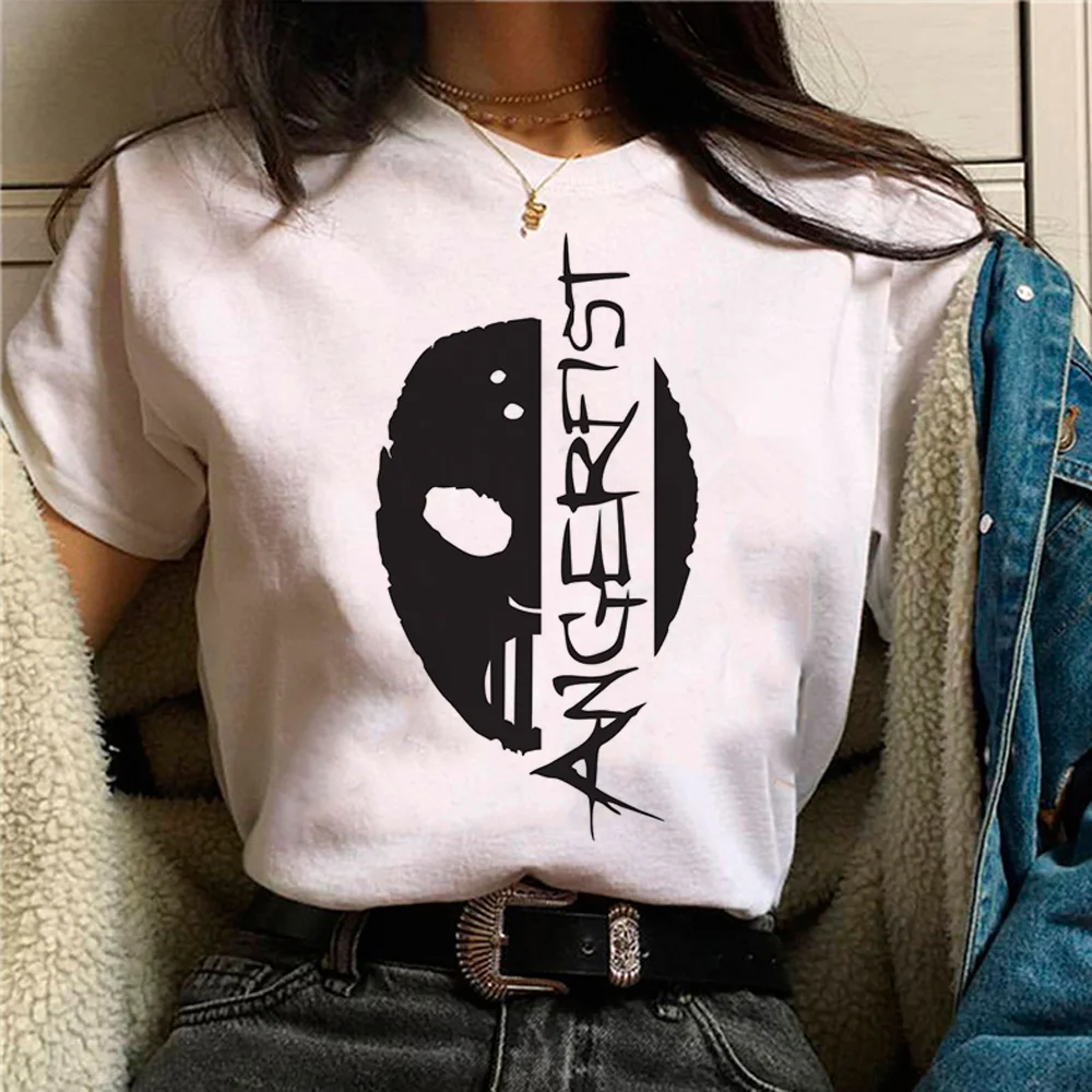 Angerfist t-shirts women graphic Y2K funny t shirt female Japanese 2000s designer clothing