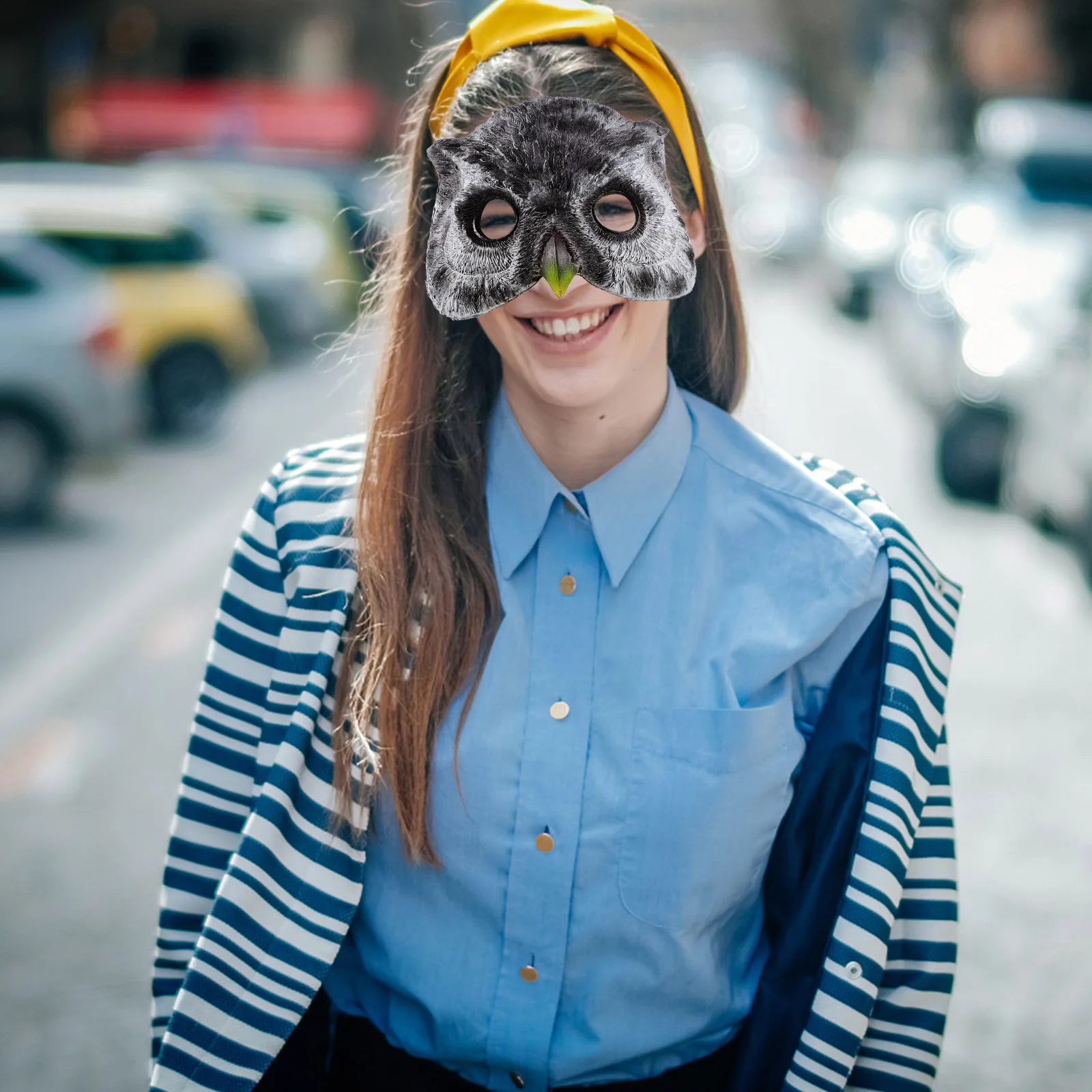 

Owl Mask Halloween Costumes Simulated Animal Masks for Adults PU Masquerade Gray Owl Style Lightweight Comfortable Party
