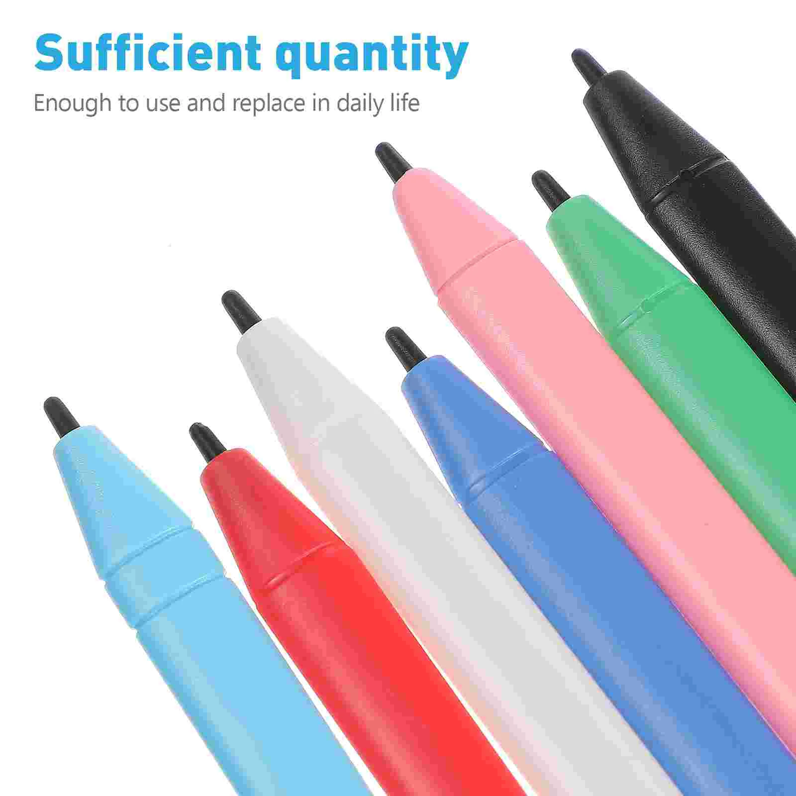 Stylet personnel pour tablette d'écriture, 7 pièces, stylet pour dessin, crayons de couleur noirs pour enfants