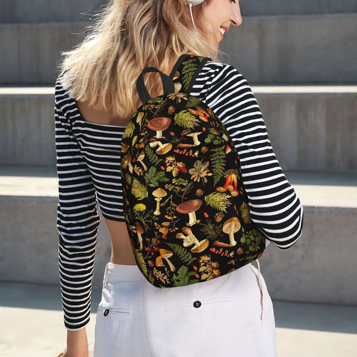 

Thanksgiving Mushrooms Harvest Botanical Night Garden Backpack Hot Sale Daypack BookBag School Bag Shoulder Bags for Men Women