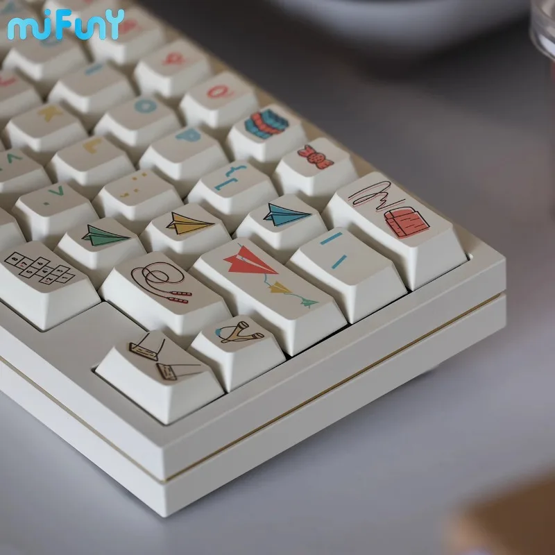 

MiFuny Paper Aircraft Theme Keycaps Set Cherry Profile PBT Dye-Sub Keyboard Cap Custom Key Caps Mechanical Keyboards Accessories