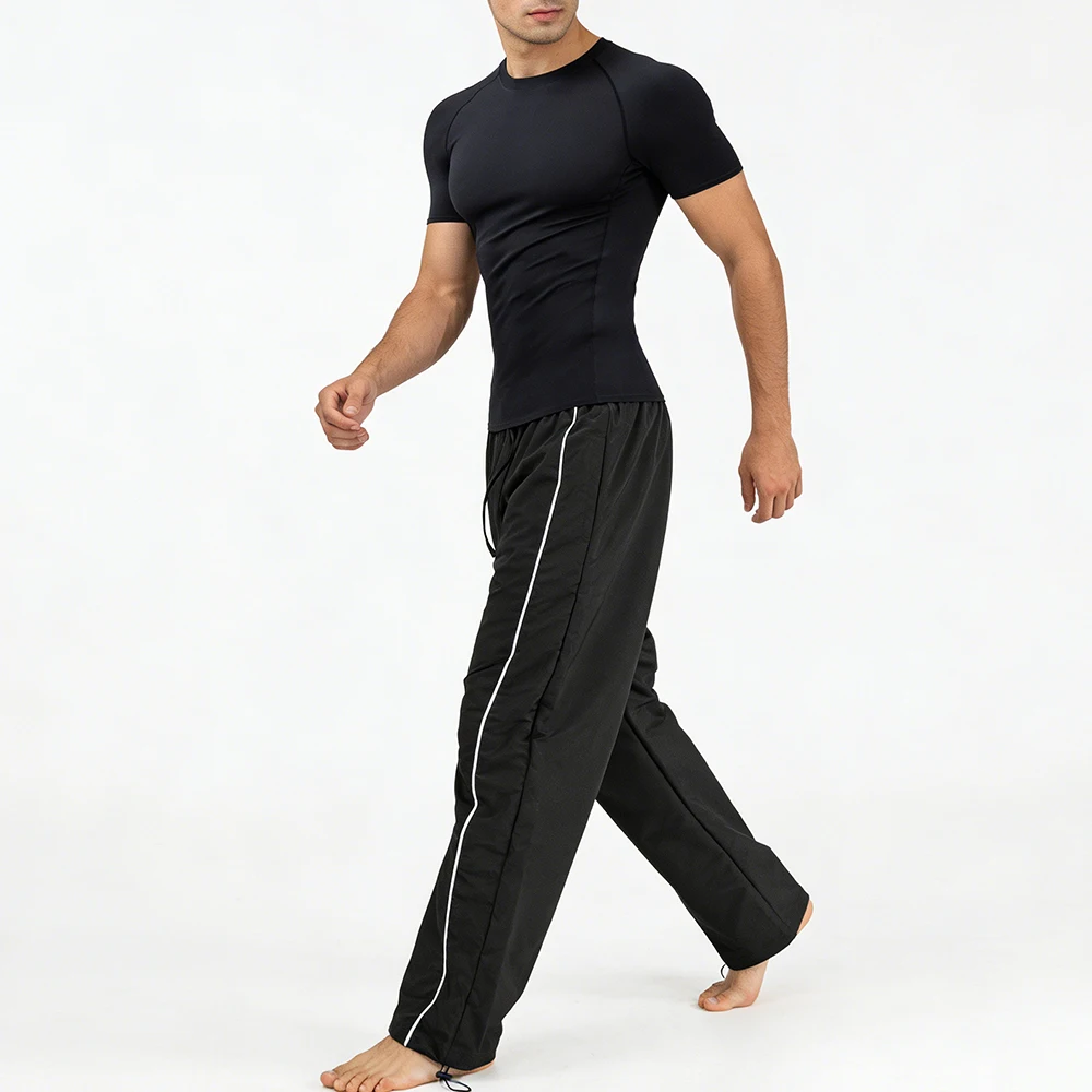 

Мужская облегающая спортивная однотонная многоцветная дополнительная футболка + брюки, костюм для отдыха, тренировочная одежда для бега, бега, колготки