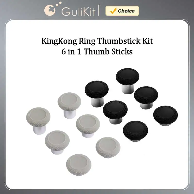 GuliKit Ring Thumbstick Kit 6 in 1 Thumb Sticks with 3 Heights Option for Gulikit KK2 Pro/KK3 Pro/KK3 Max Replacement