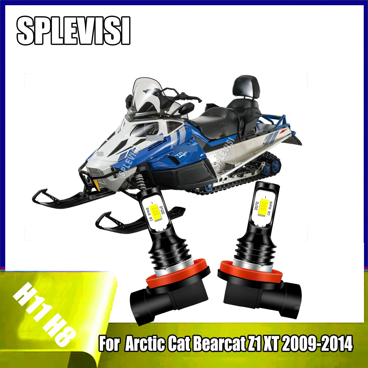 

2x High Beam Headlight LED Bulbs Reduced Glare for Long Night Riding For Arctic Cat Bearcat Z1 XT 2009 2010 2011 2012 2013 2014
