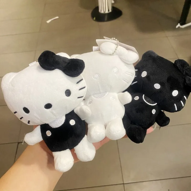 Sanrio Hello Kitty Plush Doll Keychain Kawaii Cartoon Bag Fashion Car Keychains Girl Birthday Gifts Backpack Decoration Pendant