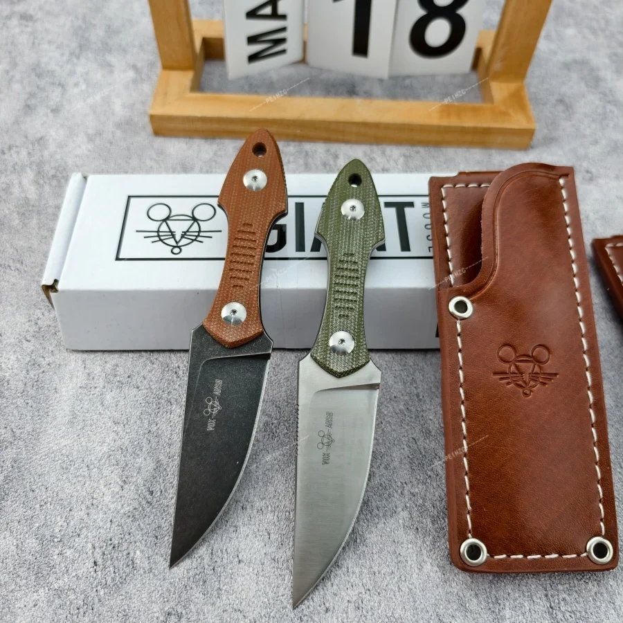 gmf3-小型ストレートナイフ-シース付き-高硬度-d2-ブレード-g10-ハンドル-アウトドアキャンプやハイキングに最適-男性へのギフト