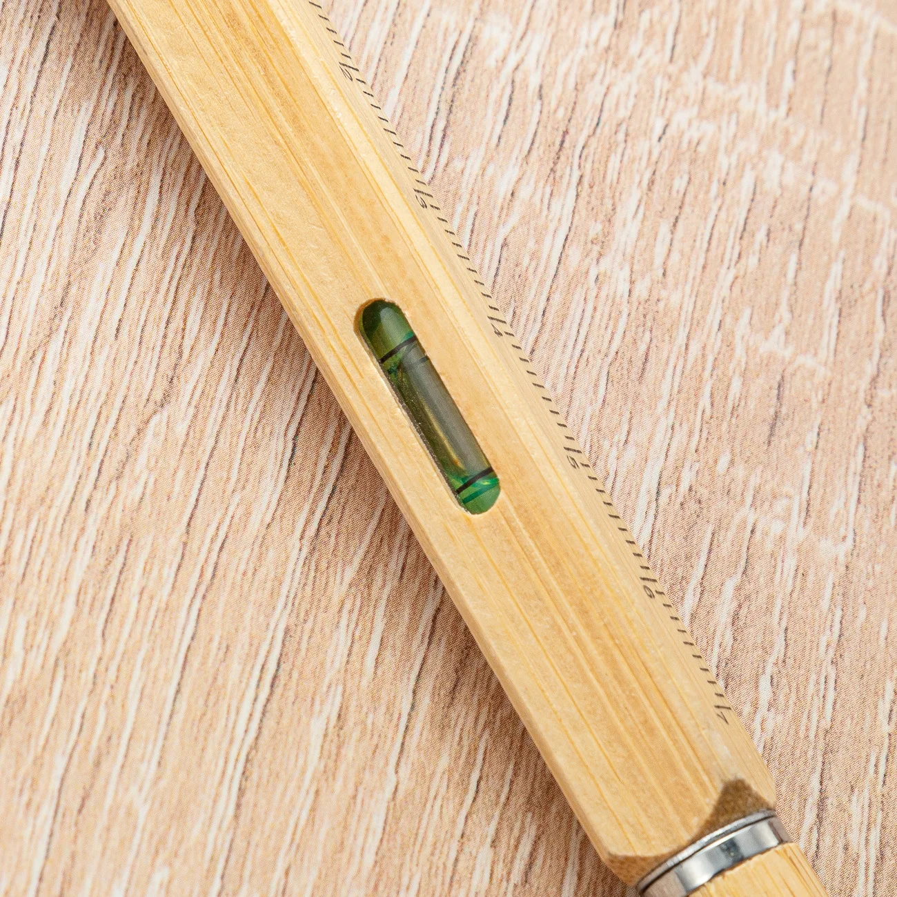 50PCS  Multifunctional bamboo tool pen, 6-in-1 screwdriver, level gauge, capacitance pen, hexagonal ballpoint pen