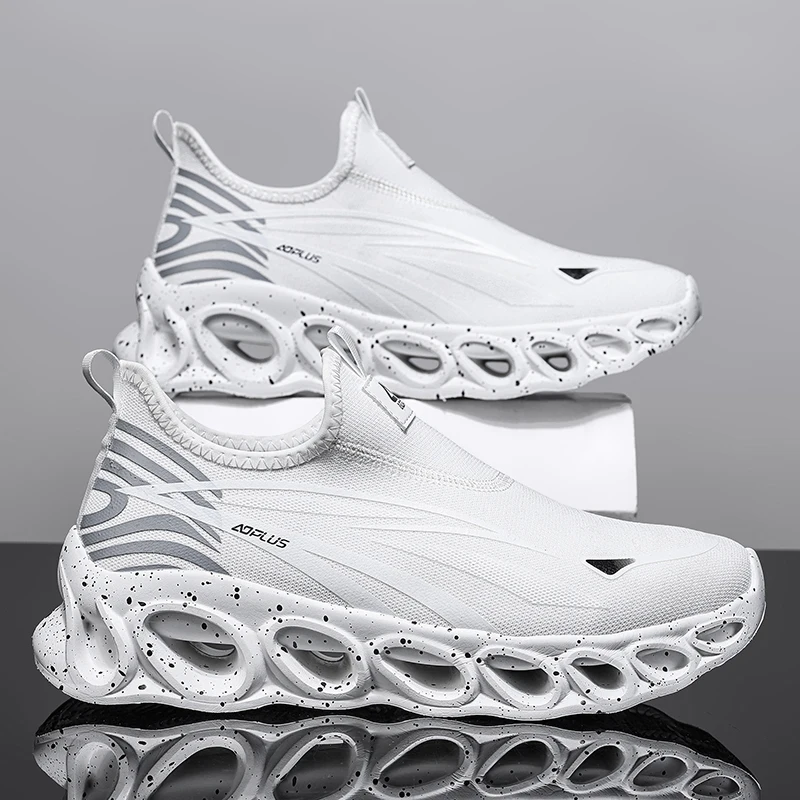 2026 Men Slip On Athletic Sneakers Breathable Cushion Running Shoes Anti Slip Light Training Sports Footwear Walking For Male