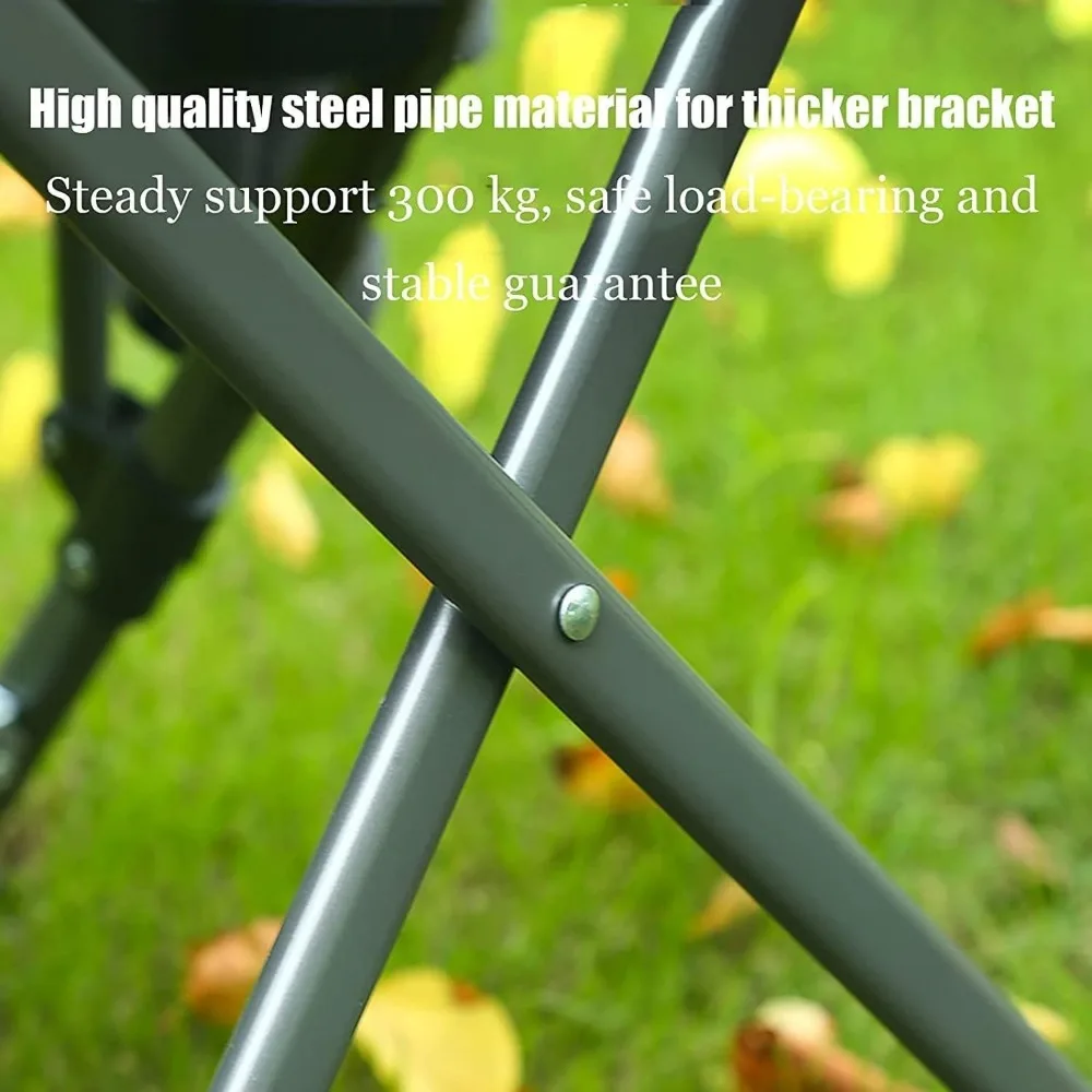 Folding Outdoor Camping Chair with Cup Holder and Side Pocket, Portable Leisure Fishing Armchair for Outdoor Activities