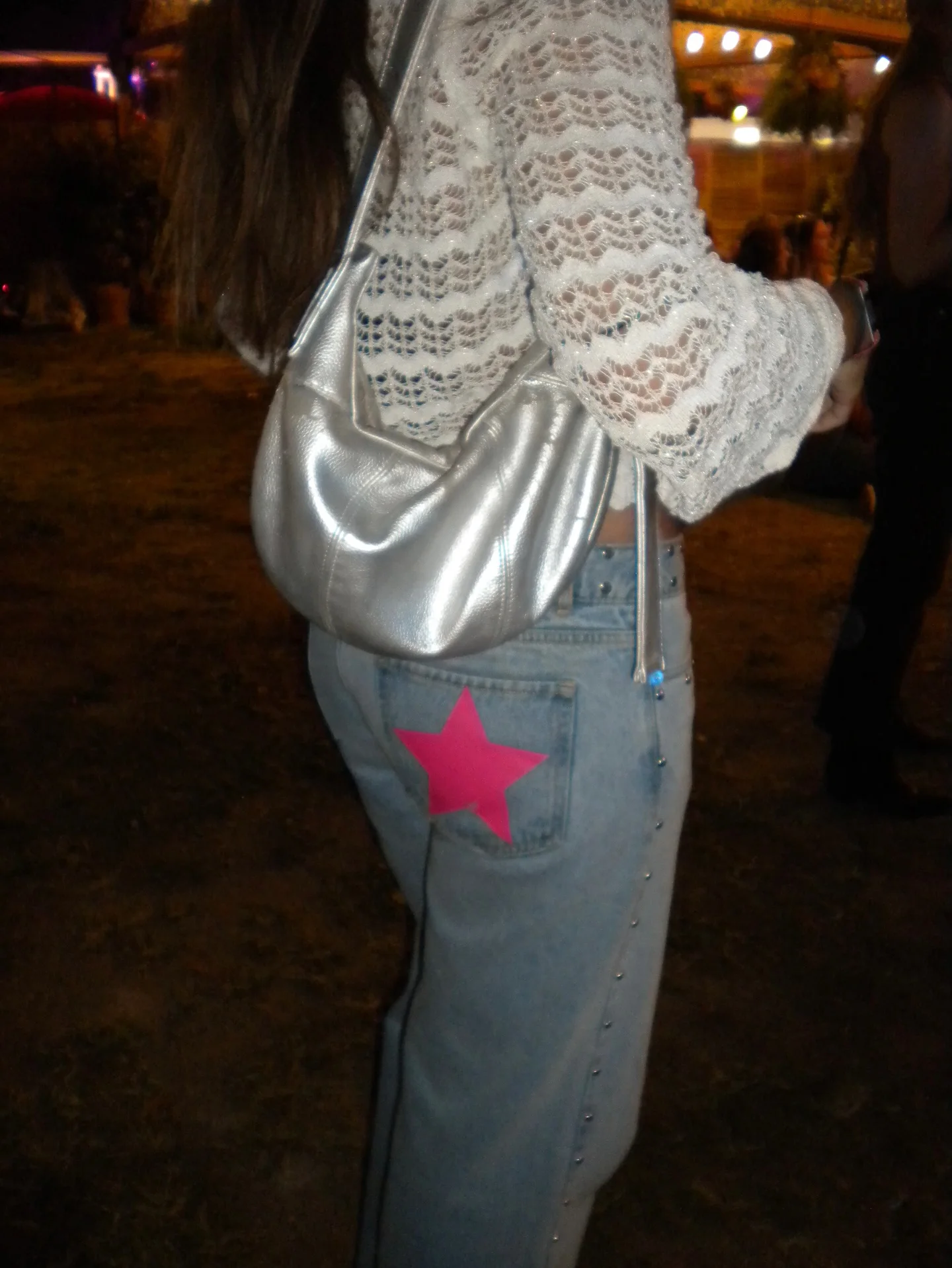 جينز عتيق مطبوع عليه نجوم وردية ملابس خروج فضفاضة من قماش الدنيم عالي الخصر جينز مستقيم Harajuku OOTD Y2k ملابس نسائية #1