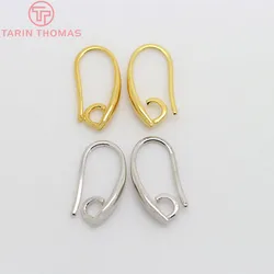 (2490)12PCS 7x14MM 24K Gold Color Plated Brass Earrings Hooks High Quality Diy Jewelry Findings Accessories Wholesale