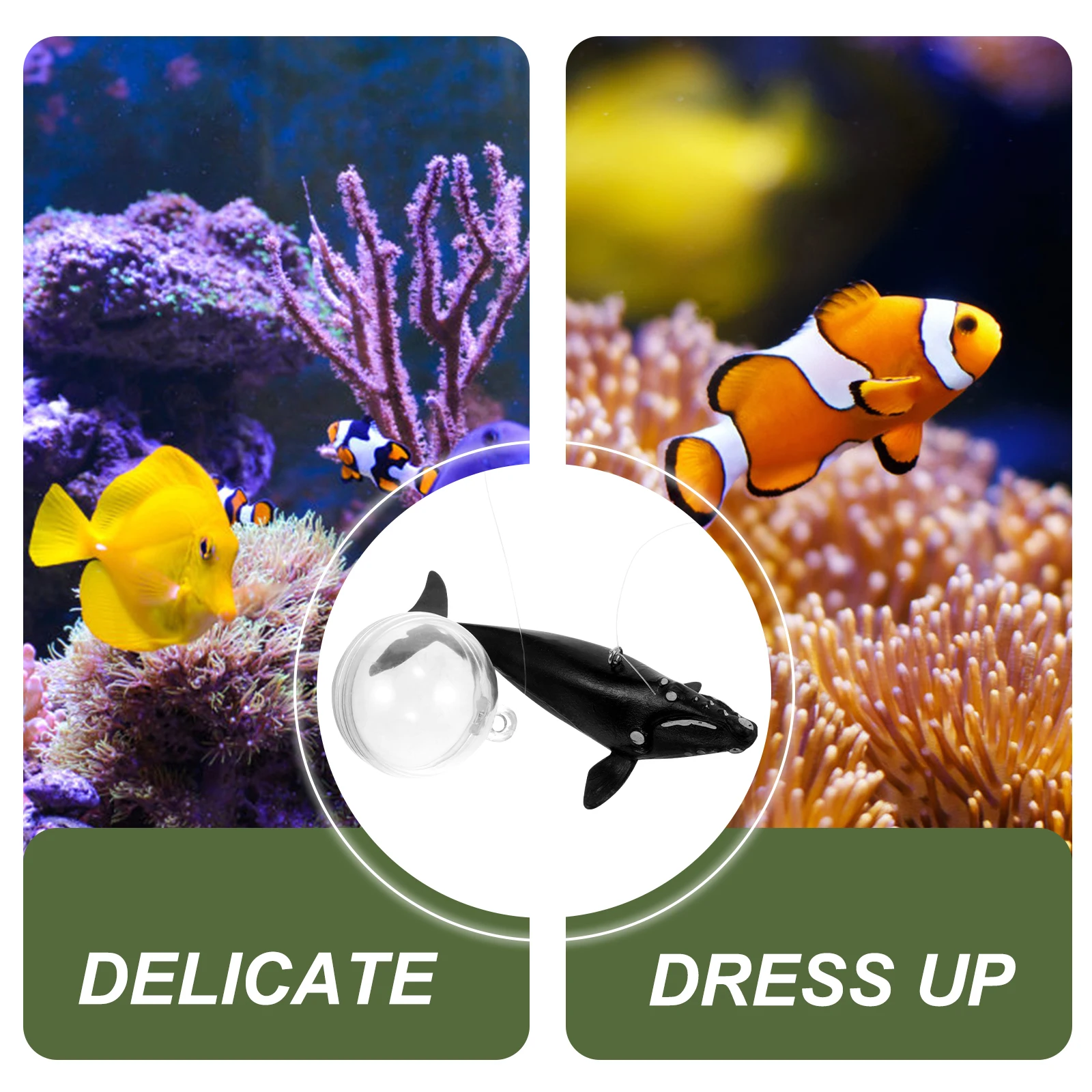 

2 set 2 Sets Floating Whale Decoration Fish Tank Landscape Prop PVC Cartoon Aquarium Decorations Layout Accessories Pet Supplies