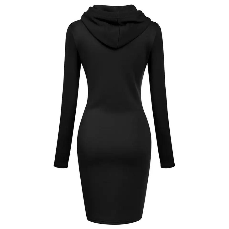 Vestido de Mujer para Otoño con Capucha, Sudadera Femenina, Tops de Vestir para Dama 6