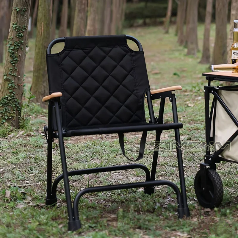Outdoor Portable Folding Camping Chair Beach Picnic Leisure Backrest Chair Durable Oxford Cloth Material Heavy Duty 180kg