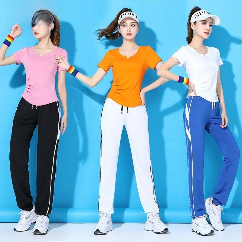 

Комплект спортивной одежды anChun большого размера для фитнеса и танцев, костюм для выступлений Yang Li, летний, для занятий спортом