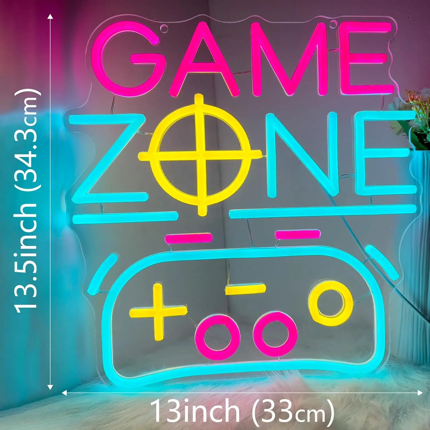 منطقة الألعاب النيون الألعاب ضوء النيون عكس الضوء USB للمنزل الإنترنت بار رجل الكهف لعبة غرفة جدار ديكور هدية للبنين أطفال المراهقين