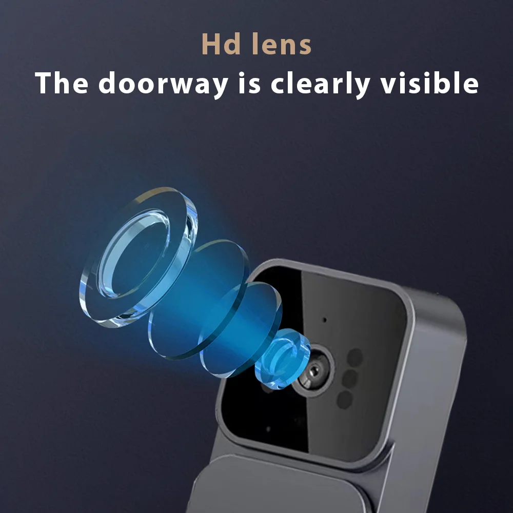 4.3 Inch Doorbell IPS Screen 2.4G Wireless Visual Intercom Doorbell Video Monitoring Intelligent Doorbell Two-Way intercom
