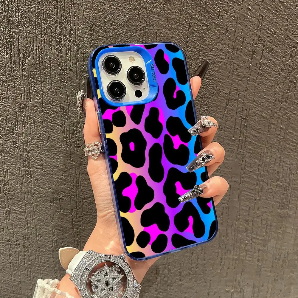 Personalisierte farbige Leopardenmuster-Handyhülle für iPhone 17 Pro Max 16E 15 Pro 14 13 12 11 Mini AIR XS XR XS 8Plus, stoßfest und – Detail 4