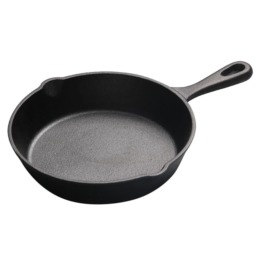 Cast Iron Skillet Pan Frying Pans Chemical Free Durable Grill Fry Pan for Indoor and Outdoor Use Grill StoveTop Black B