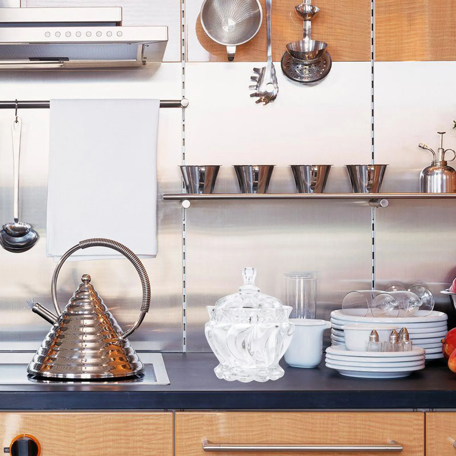 

2Pcs Glass Candy Jars Transparent Storage Containers Sealed Household Snack Holders Dry Fruit Jars Kitchen Organization