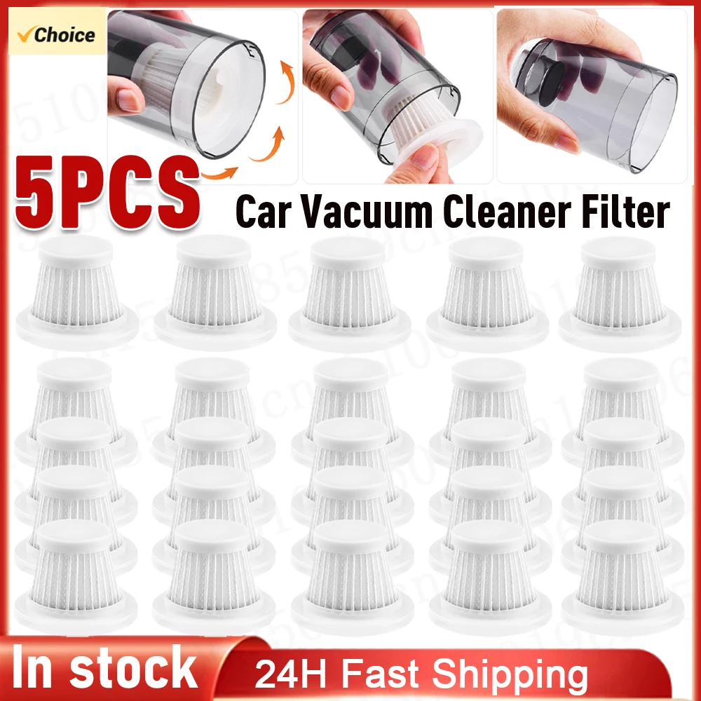 

5pcs Car Vacuum Cleaner Filter Easy Installation and Removal HEPA Car Vacuum Filter Portable Handheld Vacuum Cleaner Accessories